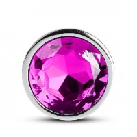 Metal Anal Plug 3 Pc Set w/Purple Jewels